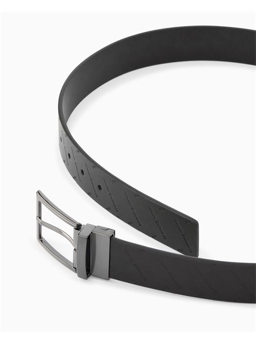 Cintura in pelle con motivo in rilievo e fibbia metallica ARMANI EXCHANGE | XM002861AF22848/UC001